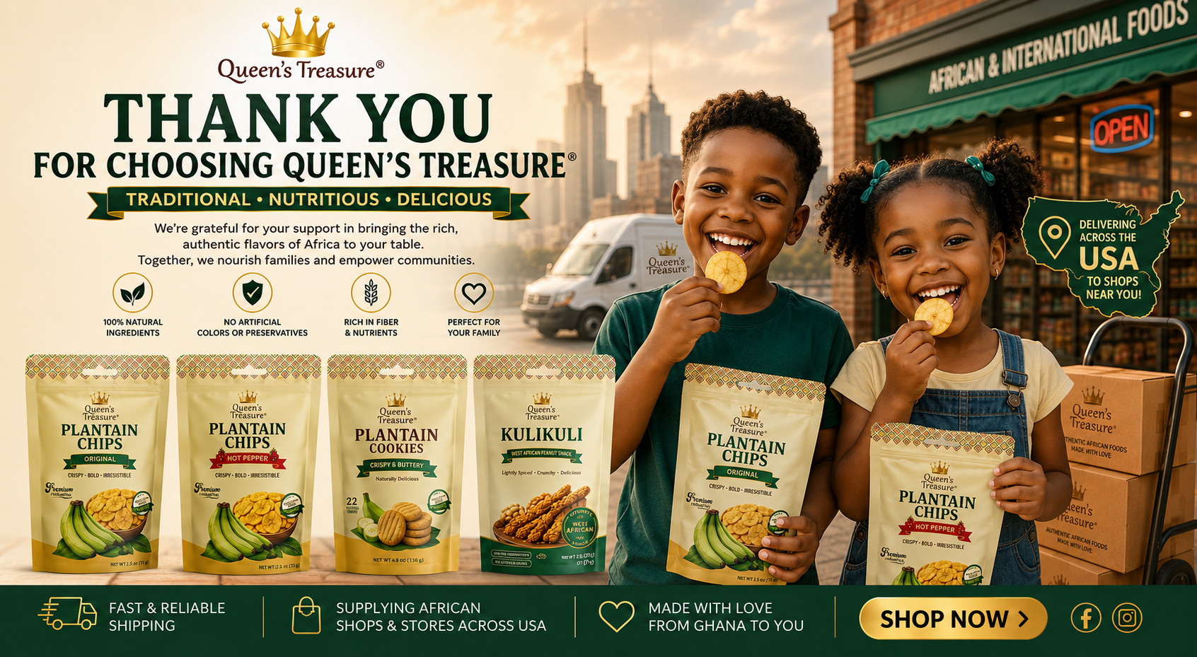 Thank you for choosing Queens Treasure banner